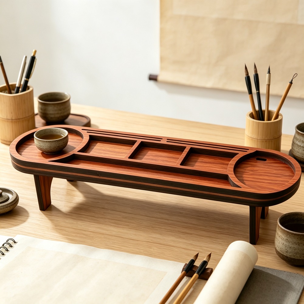 Wooden Desk Organizer with Pho - Tech Office Accessories recension och pris