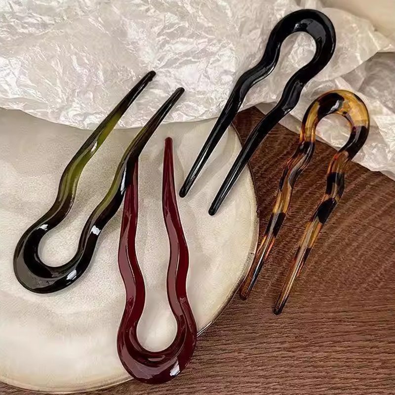 Elegant Acrylic U-shaped Hairp - Tech Hair Accessories recension och pris