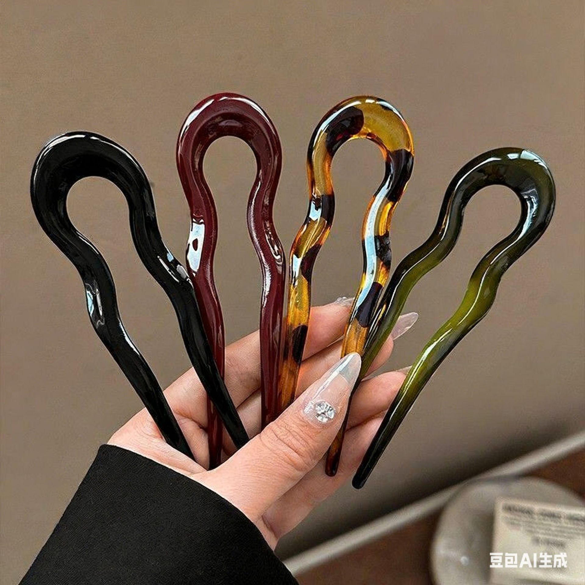 Elegant Acrylic U-shaped Hairp - Tech Hair Accessories recension och pris